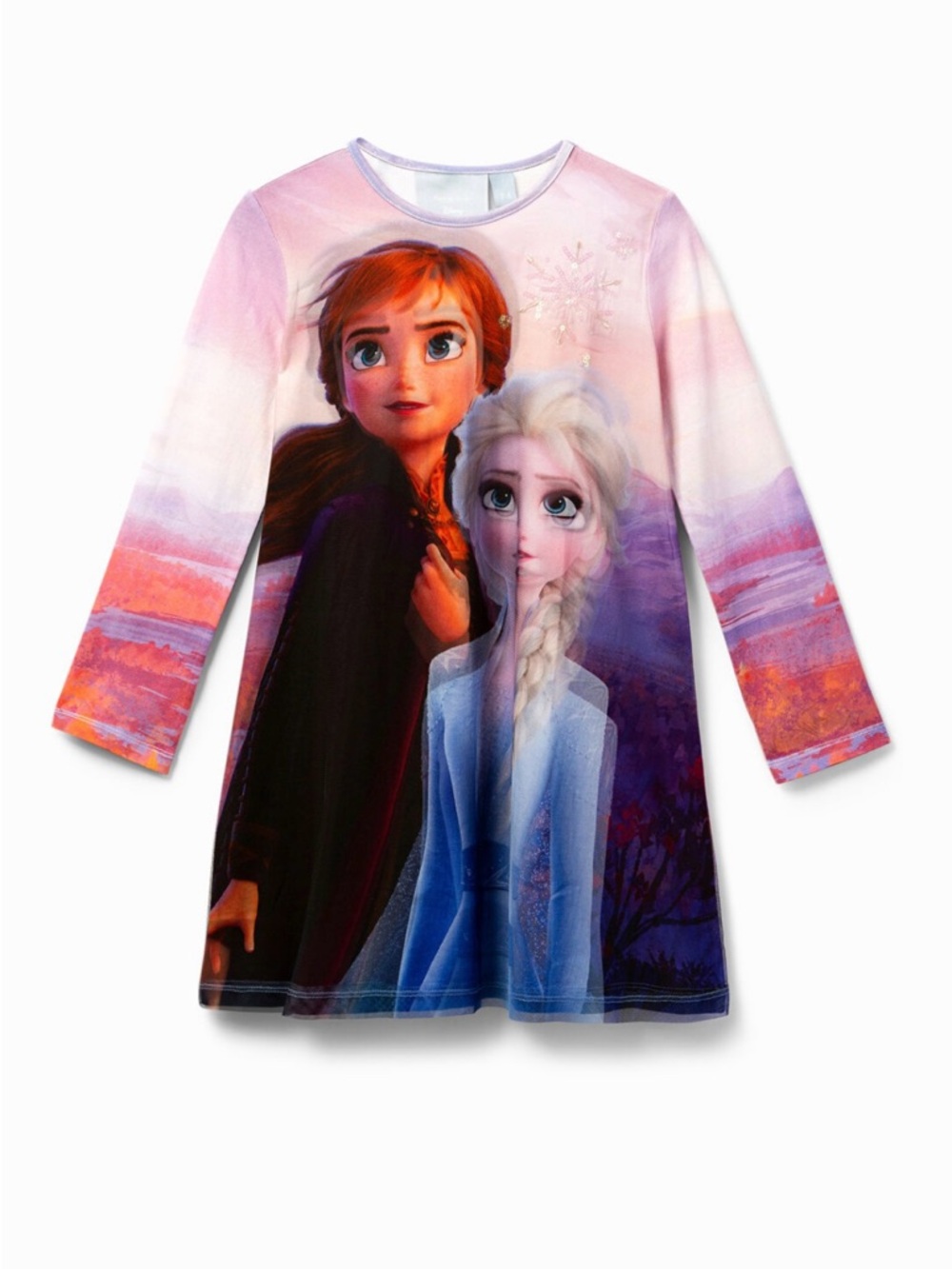 Desigual Pink and Purple Anna & Elsa Graphic Nightdress